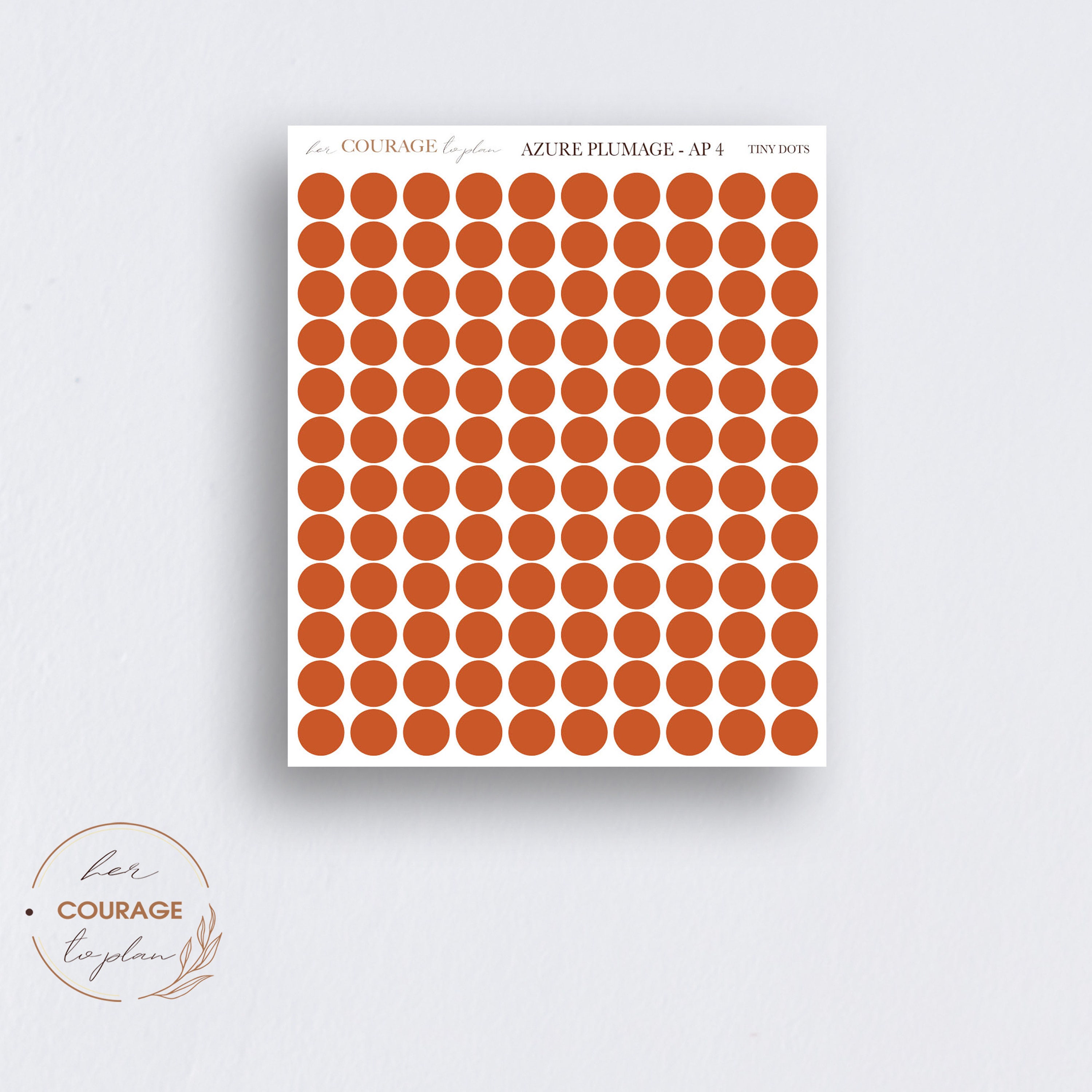 Teeny Tiny Dot Planner Stickers, AZURE PLUMAGE Mini Colorful Circles ...