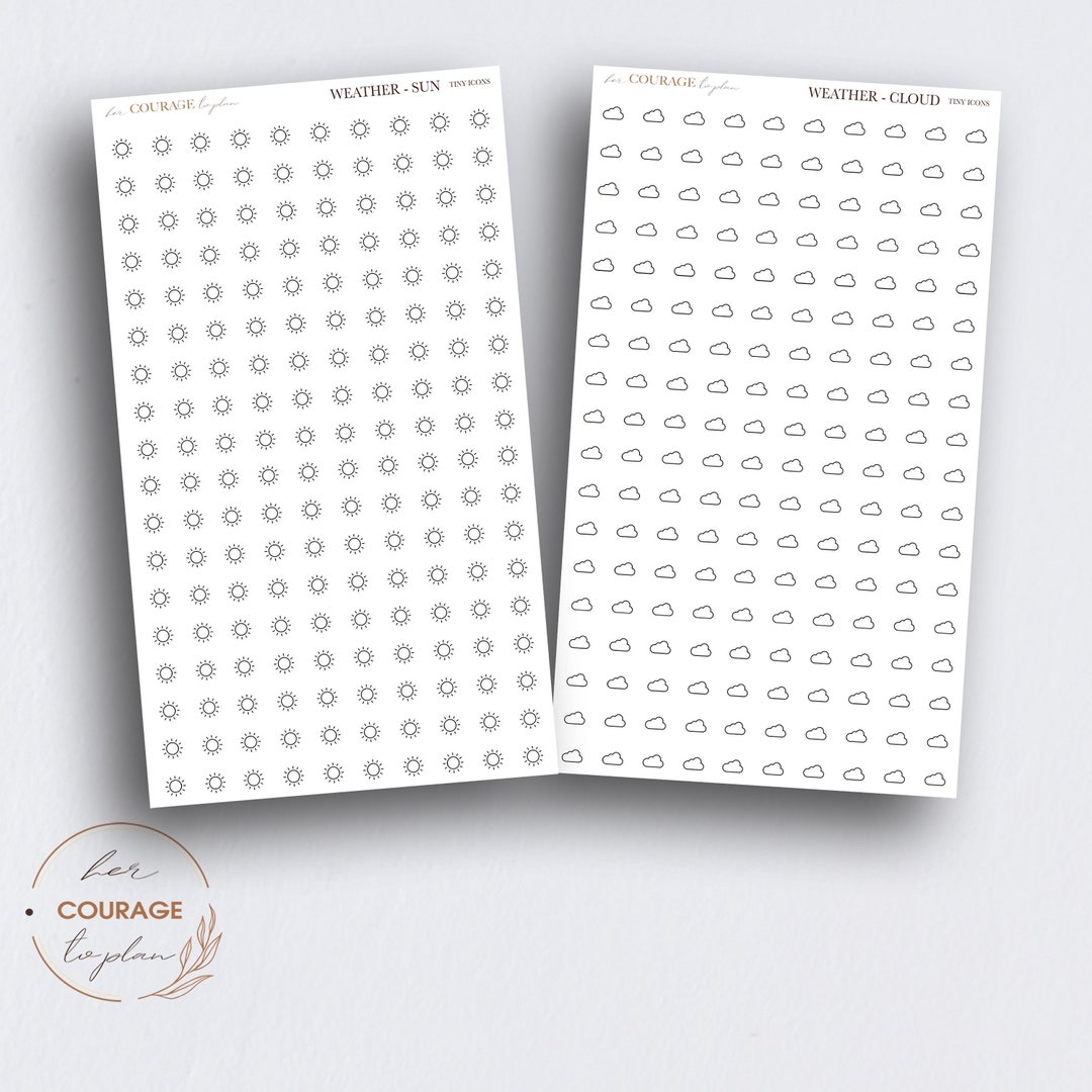 CUSTOM Order, TEENY TINY Planner Icon Stickers ** 1 Icon per Sheet ...