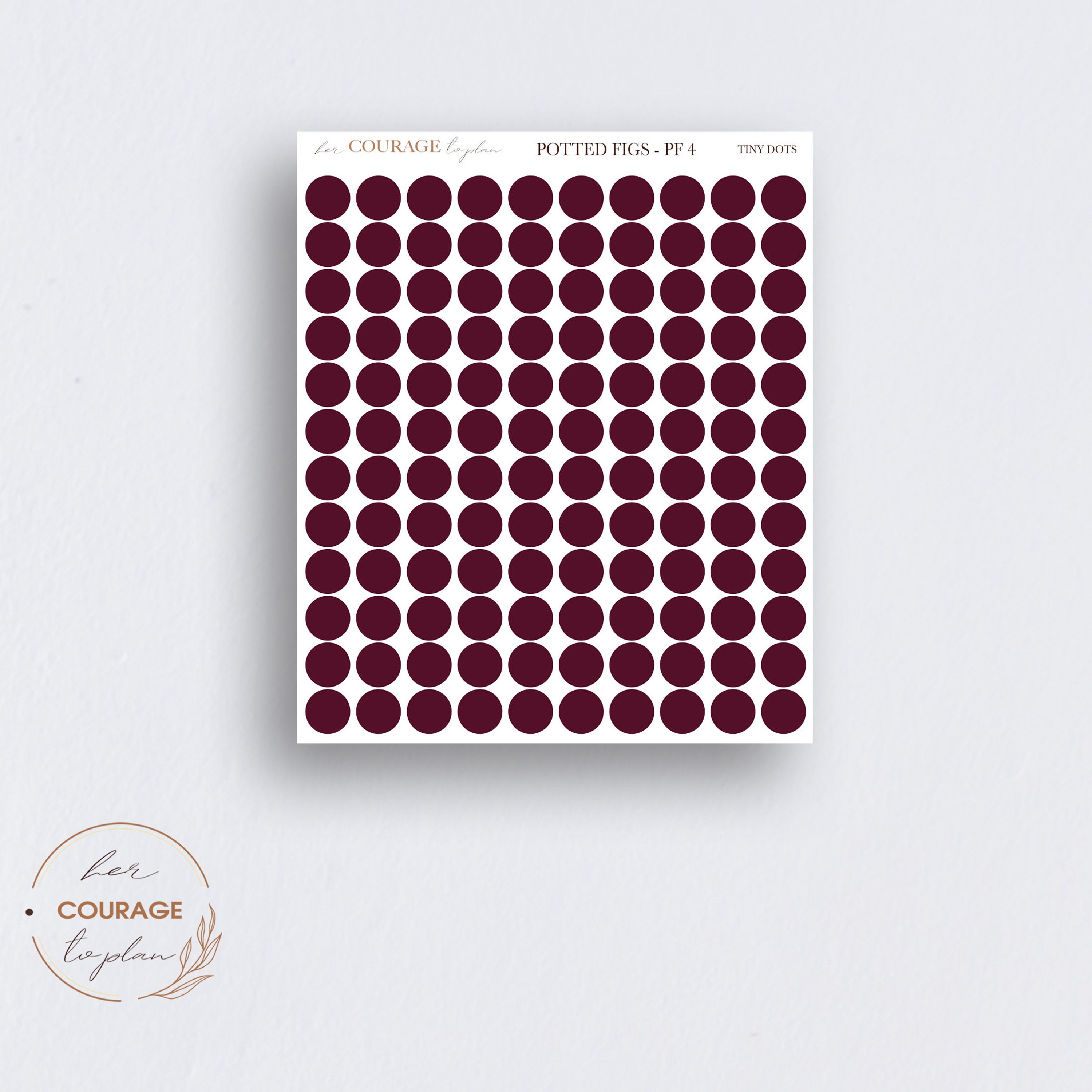 Teeny Tiny Dot Planner Stickers, POTTED FIGS Mini Colorful Circles ...