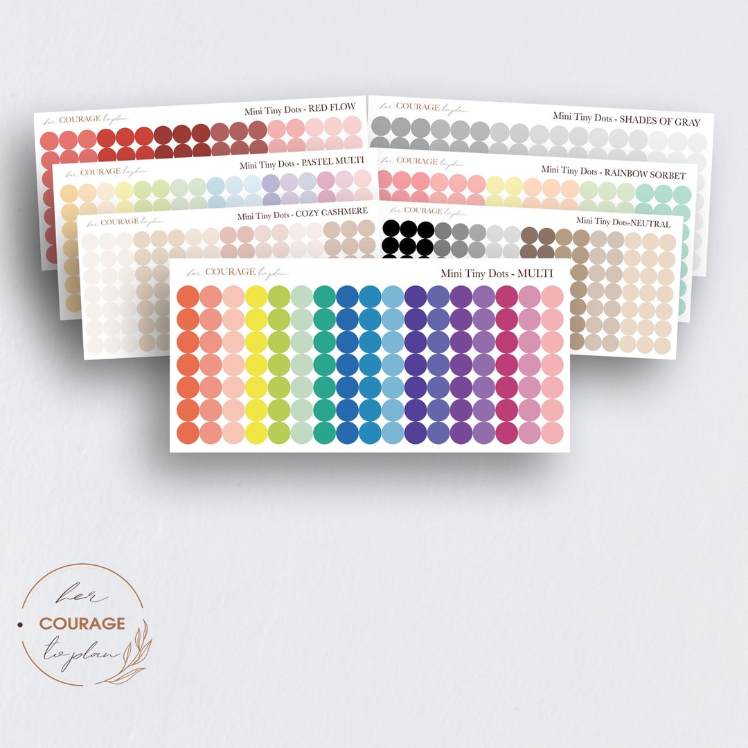 Sampler_mini Dot Planner Stickers, MINI Teeny Tiny Colorful, Neutral ...