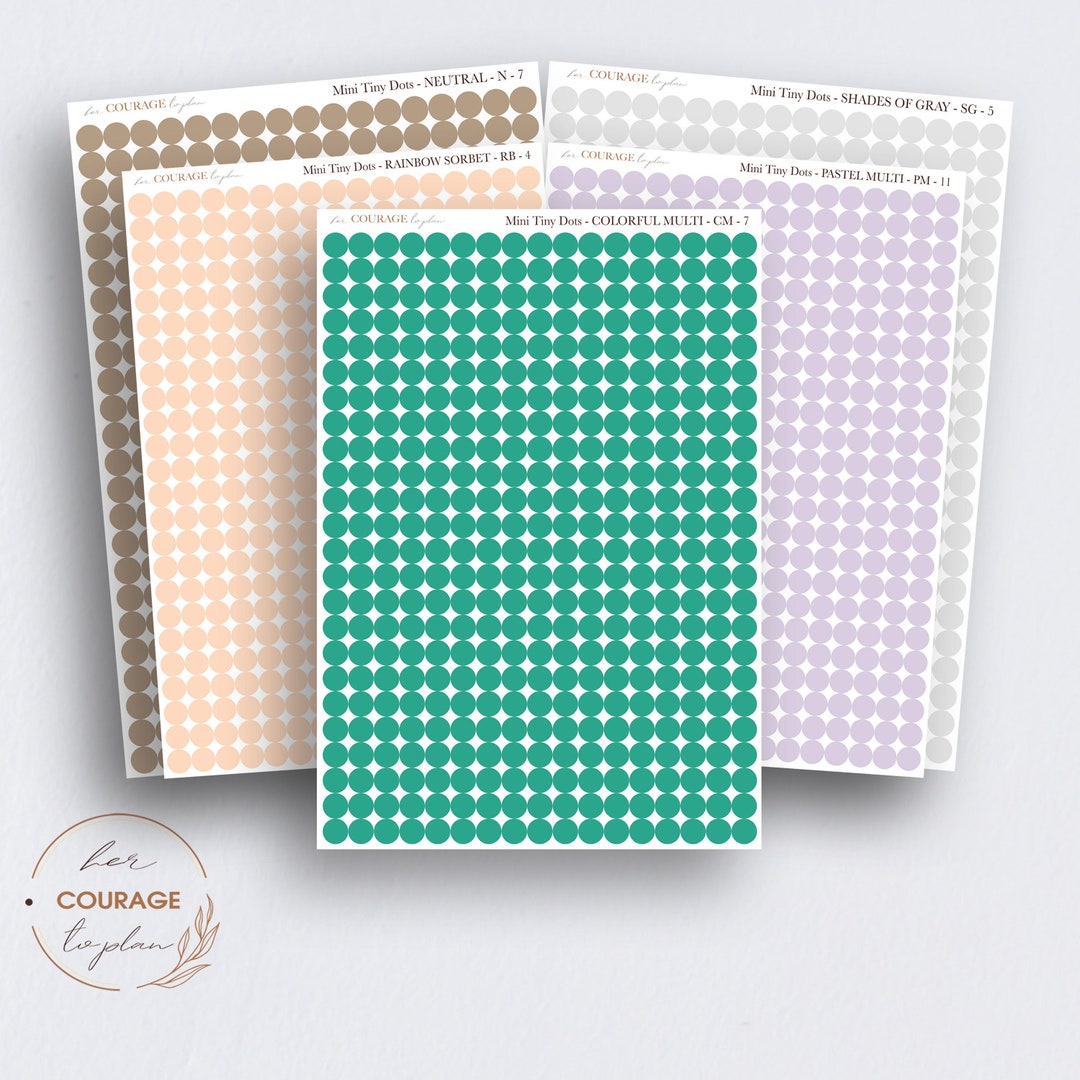 CUSTOM ORDER, Teeny Tiny Dot Stickers, ** 1 Color per Sheet ** Choose ...