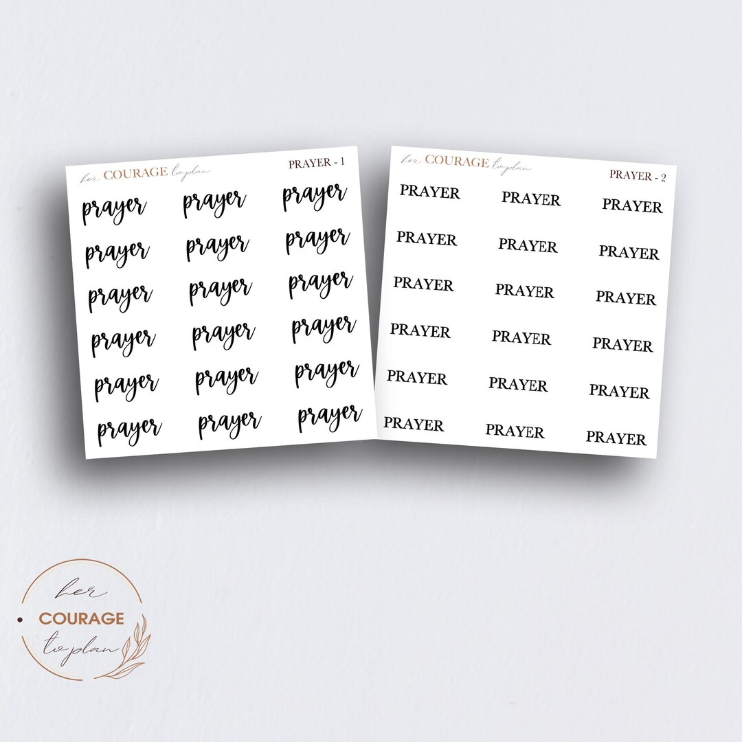PRAYER Script Planner Stickers, MINI Prayer Stickers, Transparent Clear ...