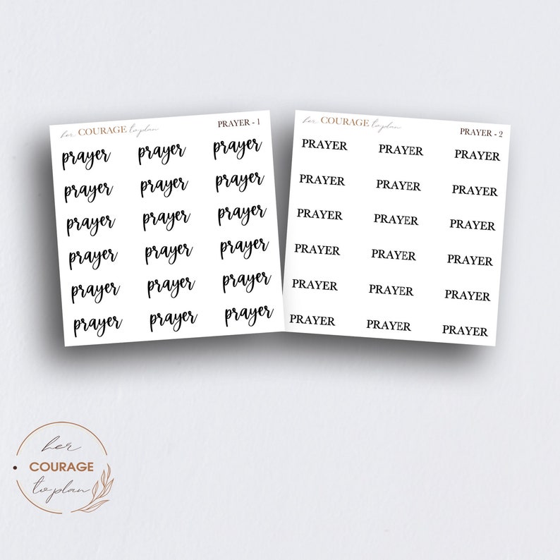 PRAYER Script Planner Stickers, MINI Prayer Stickers, Transparent Clear ...