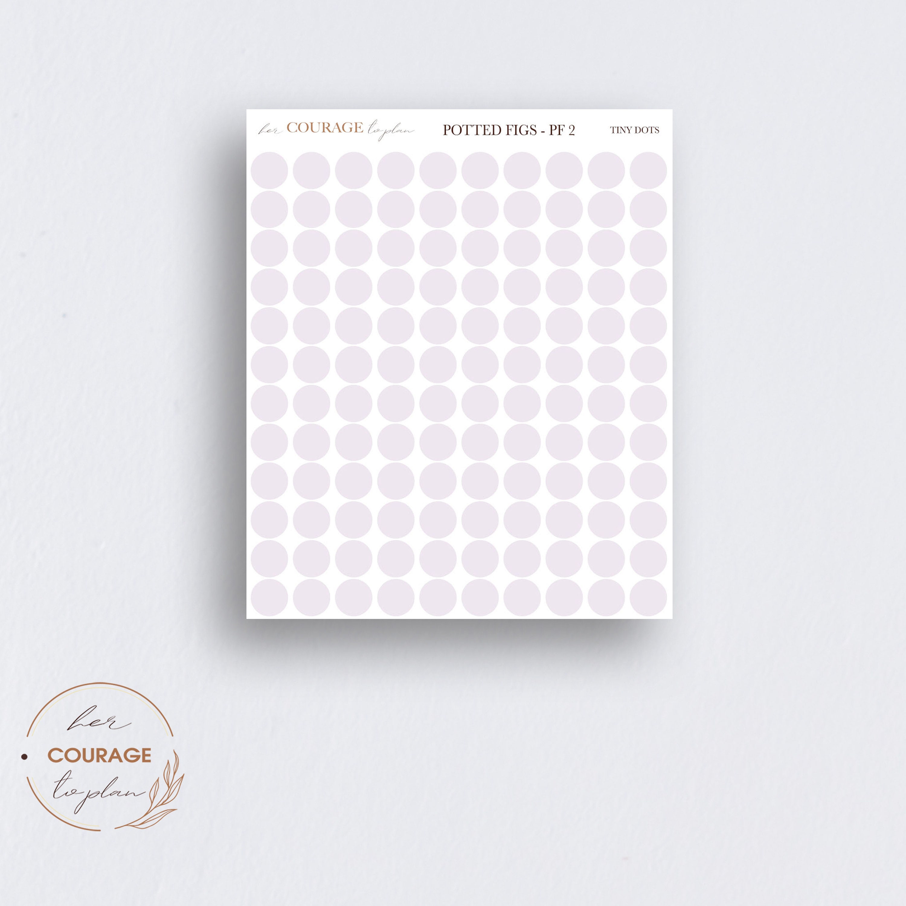 Teeny Tiny Dot Planner Stickers, POTTED FIGS Mini Colorful Circles ...