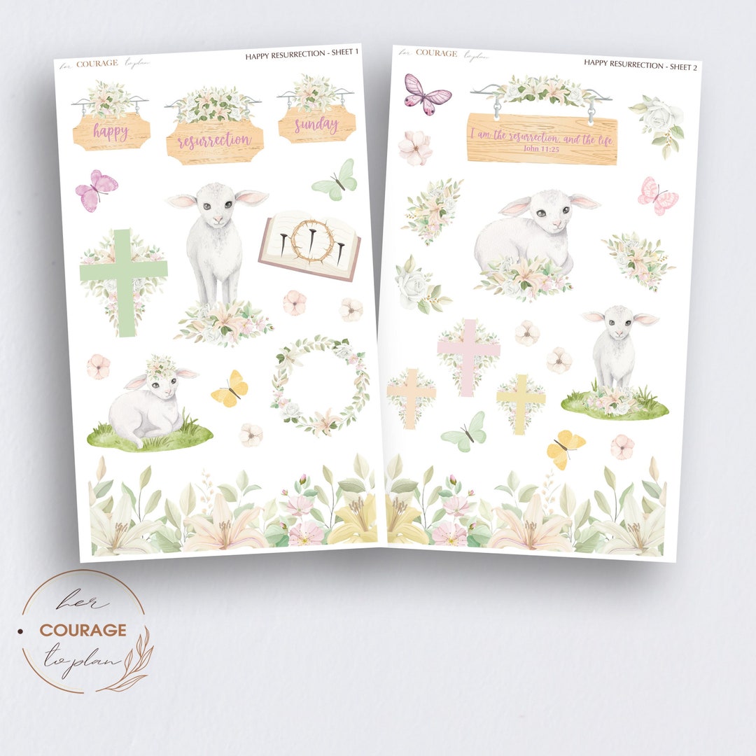 Happy Resurrection Sunday Journal Stickers, Religious Easter ...