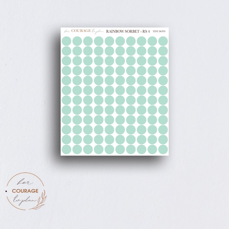 Teeny Tiny Dot Planner Stickers, RAINBOW SORBET Mini Colorful Circles ...