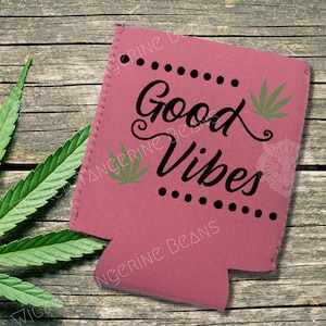 Good Vibes Dots Leaf Can Cooler Insulator