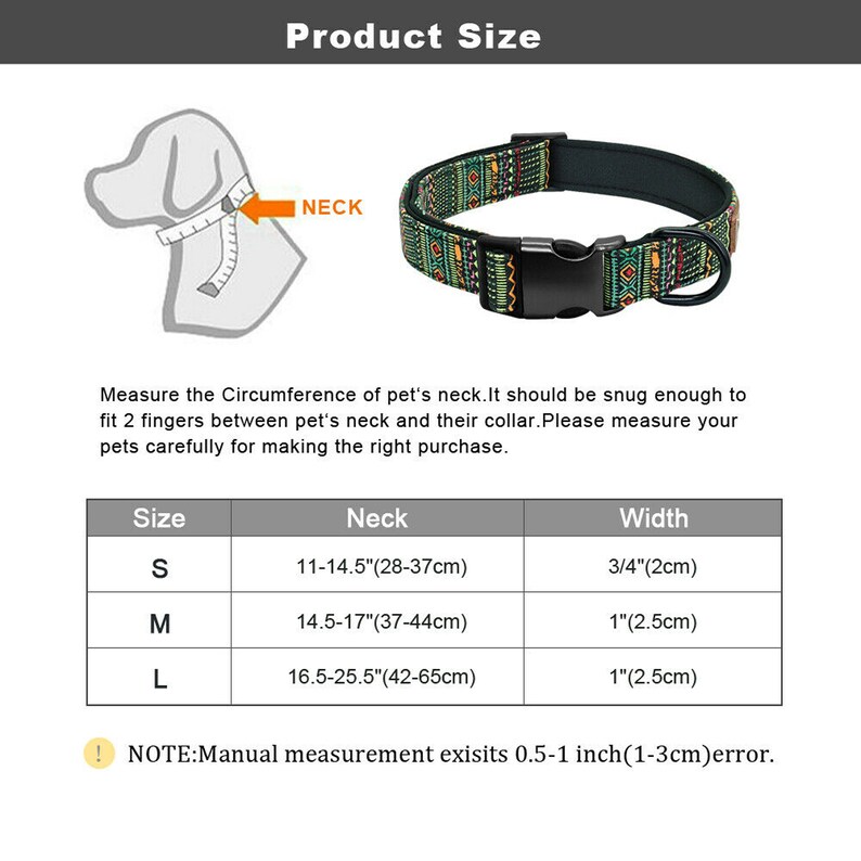 Personalized Dog Collar Custom Nameplate Tag Buckle Adjustable Etsy