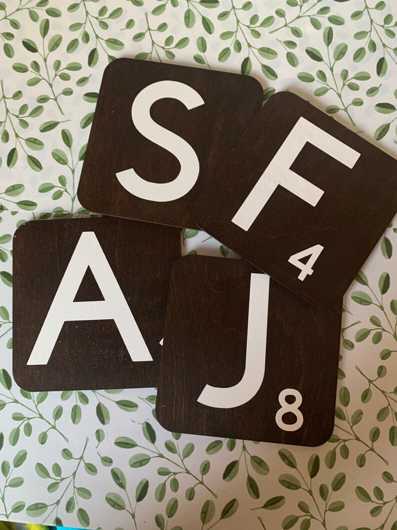 Scrabble Tile Wall Art Personalized Scrabble Tiles Scrabble Etsy