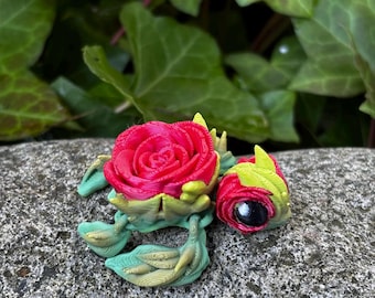 Juguete antiestrés con forma de tortuga rosa pequeña impresa en 3D / Juguete antiestrés con forma de flor de tortuga marina / Juguete antiestrés flexible con forma de animal / Juguete flexible con forma de criatura oceánica / Juguete antiestrés articulado impreso en 3D