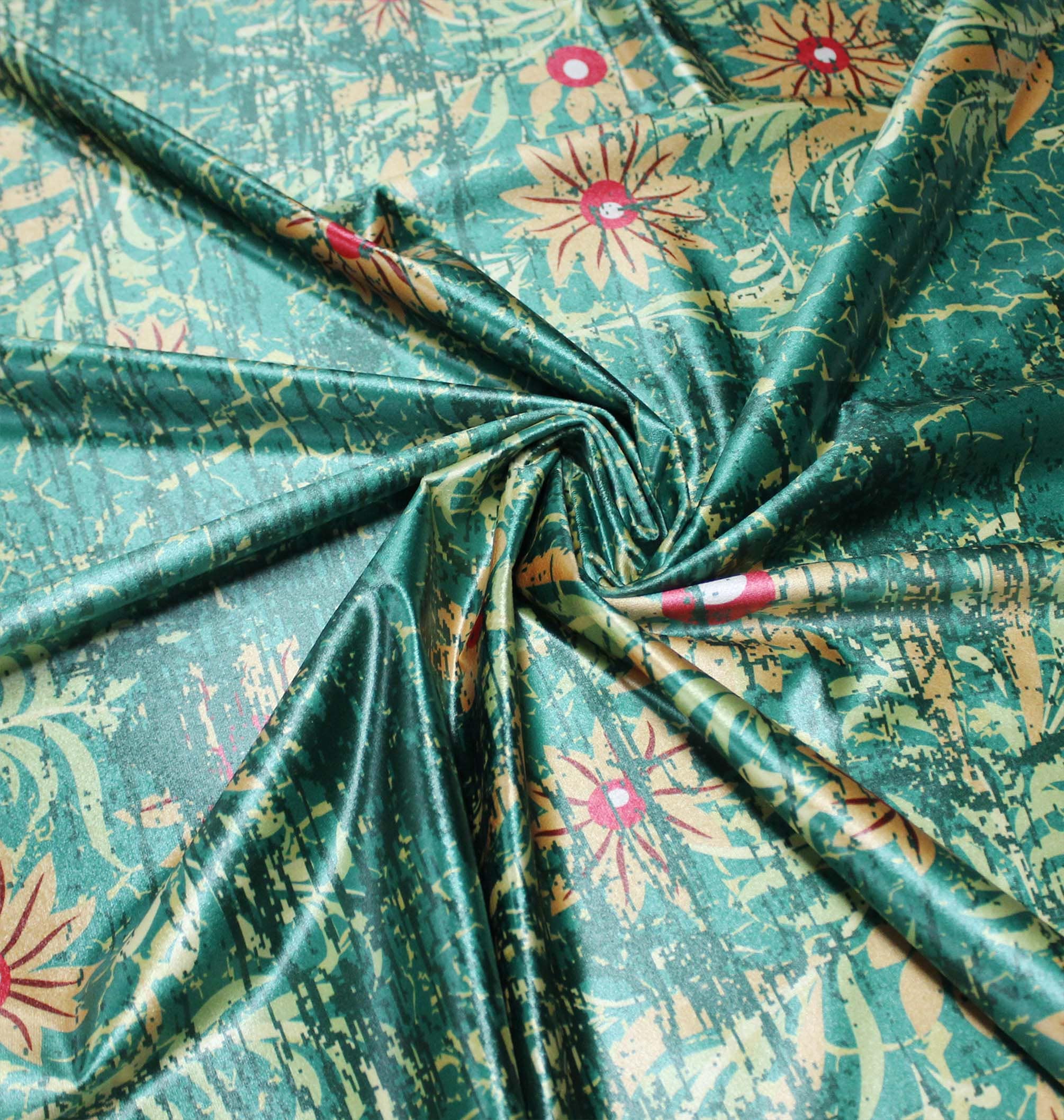 Digital Print Velvet Fabric of Floral Panel Art Pattern for Etsy