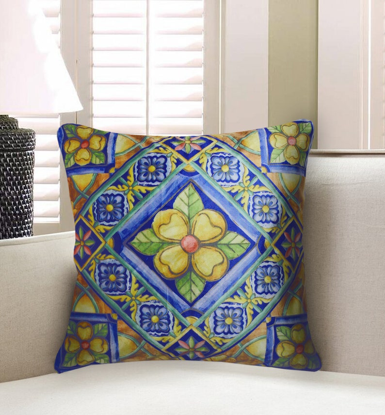 Cushion Cover Decorative Pillow Cover Digital Printing Velvet Throw Pillow Case for Sofa Chair Bedroom Living Room 18x18 In. Blue