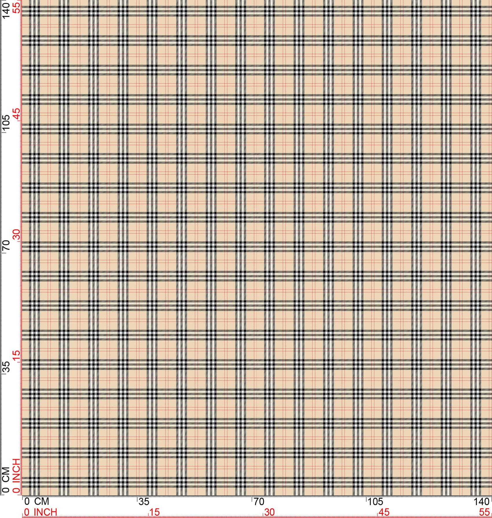 Velvet Beige Tartan Printed Home Decorative Fabric, Iconic British Check, for Drapery, Couch, Throw Pillow, Upholstery, Cushion Cover Fabric