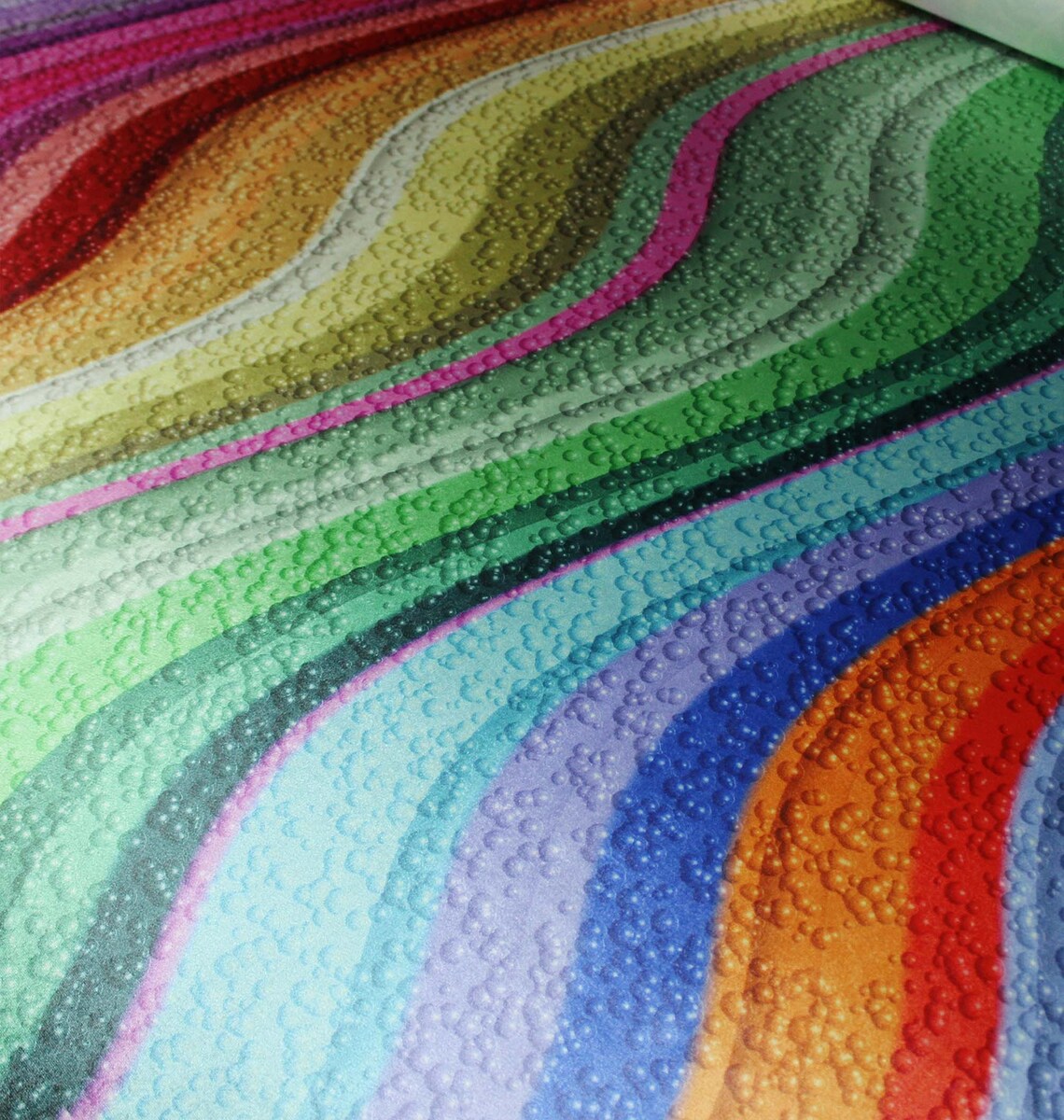 Digital Print Velvet Fabric of Rainbow Wave Art Pattern for Etsy