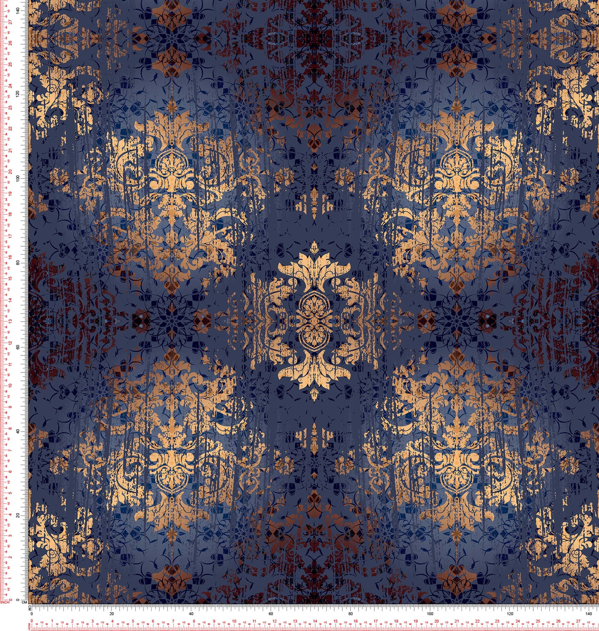 Velvet Damask Printed Home Decorative Fabric Gold Shabby Etsy