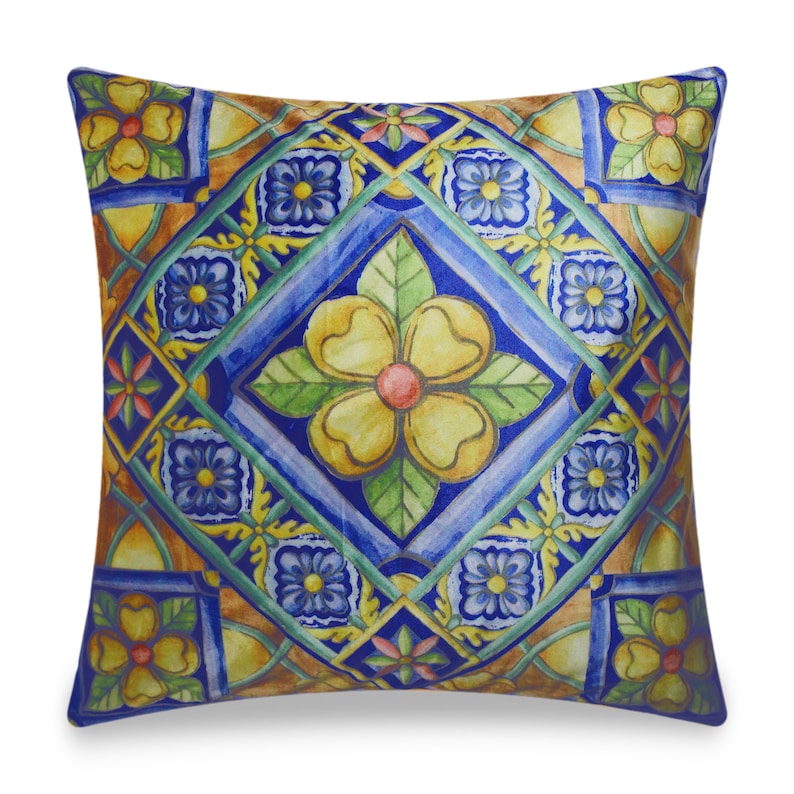 Cushion Cover Decorative Pillow Cover Digital Printing Velvet Throw Pillow Case for Sofa Chair Bedroom Living Room 18x18 In. Blue