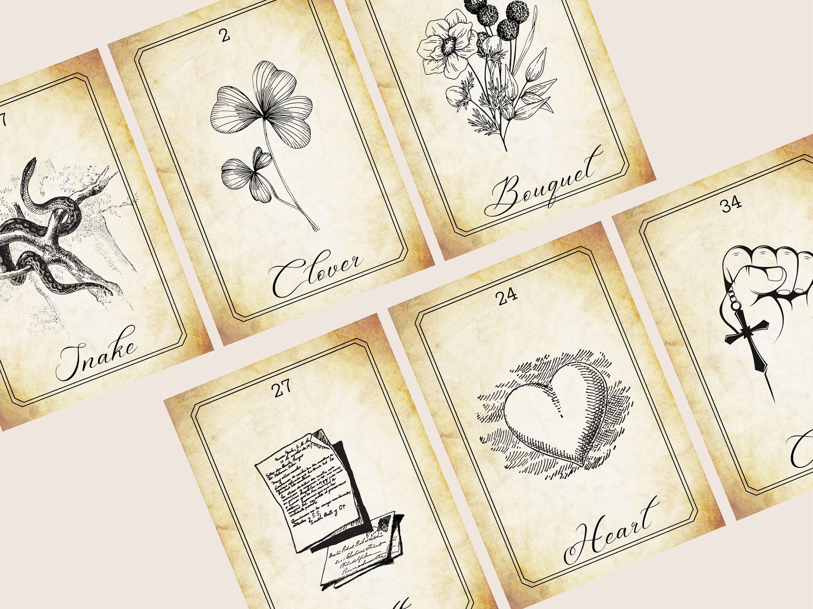 Printable Vintage Lenormand Deck Instant Download Digital | Etsy