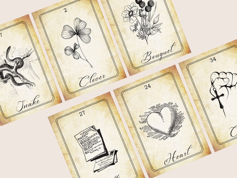 Printable Vintage Lenormand Deck Instant Download Digital | Etsy