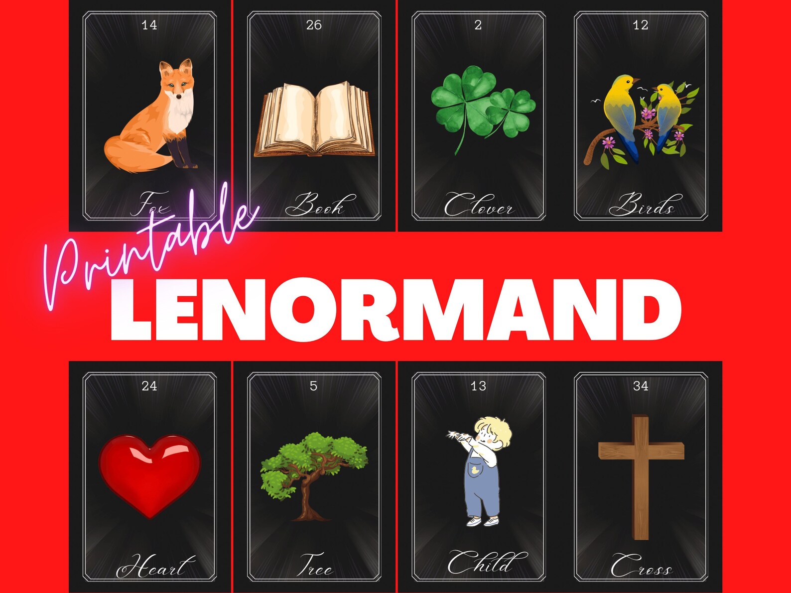 Printable Lenormand Deck Instant Download Lenormand Oracle - Etsy