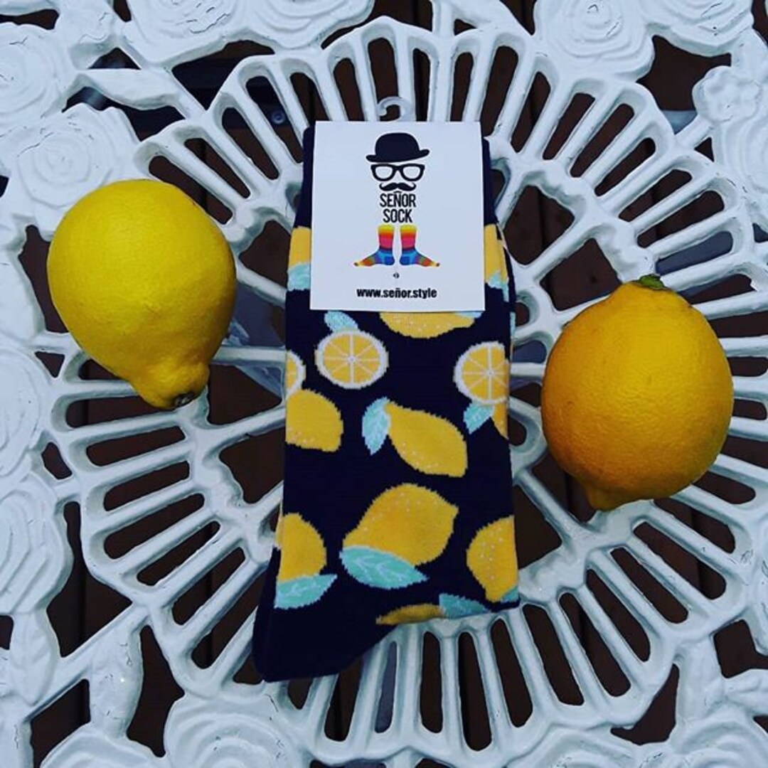 The Lemon Sock /lemons/men Socks/socks for Men/cool Socks /fun Etsy