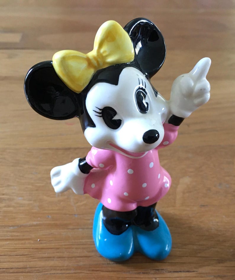 Vintage Walt Disney Productions Mickey Minnie Mouse Figurines Collectible Disneyland Disney Enthusiast Giftware Minnie Mouse #2