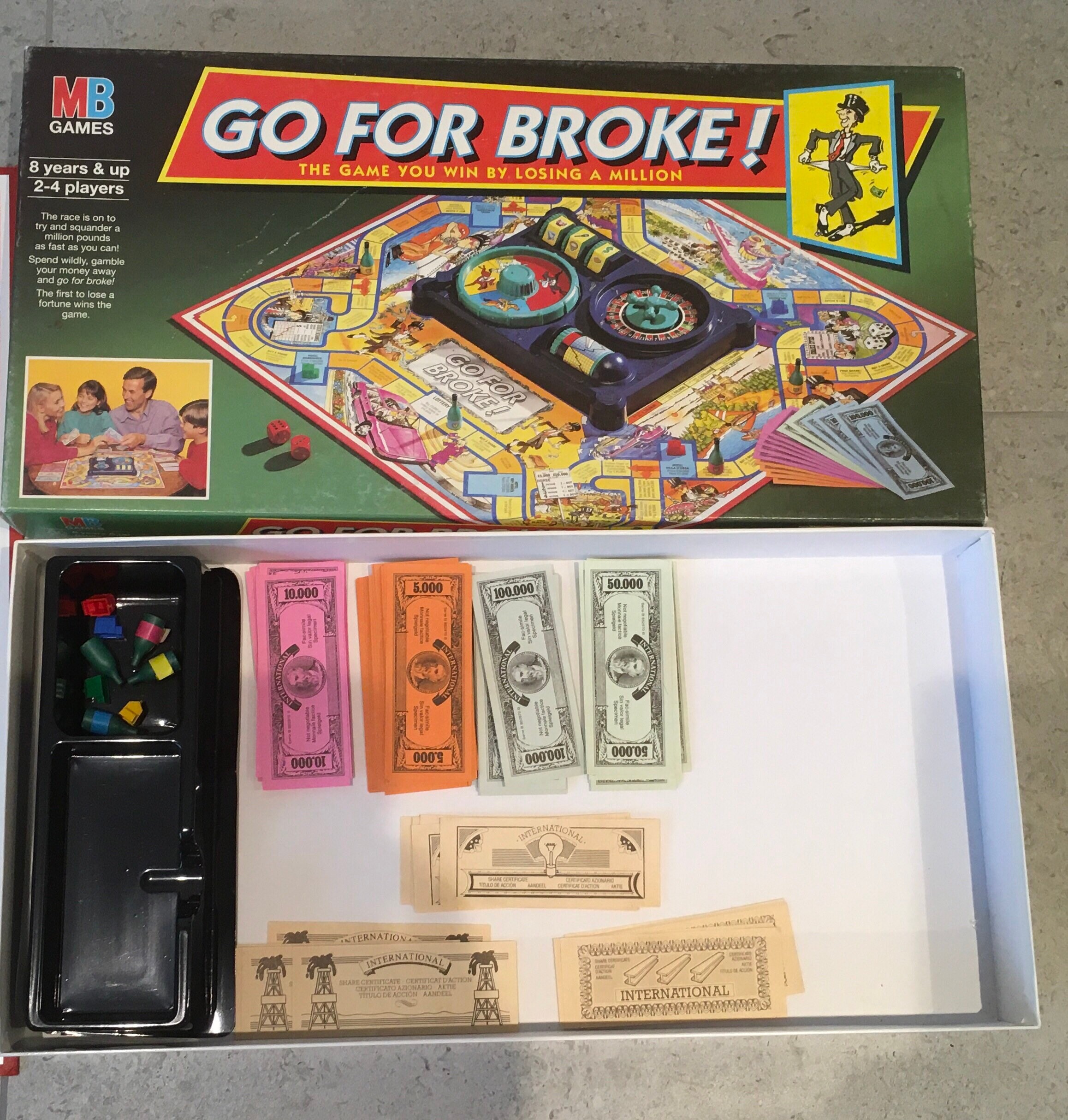 Vintage Retro 1990s Go for Broke Board Game MB Games 1993 Etsy