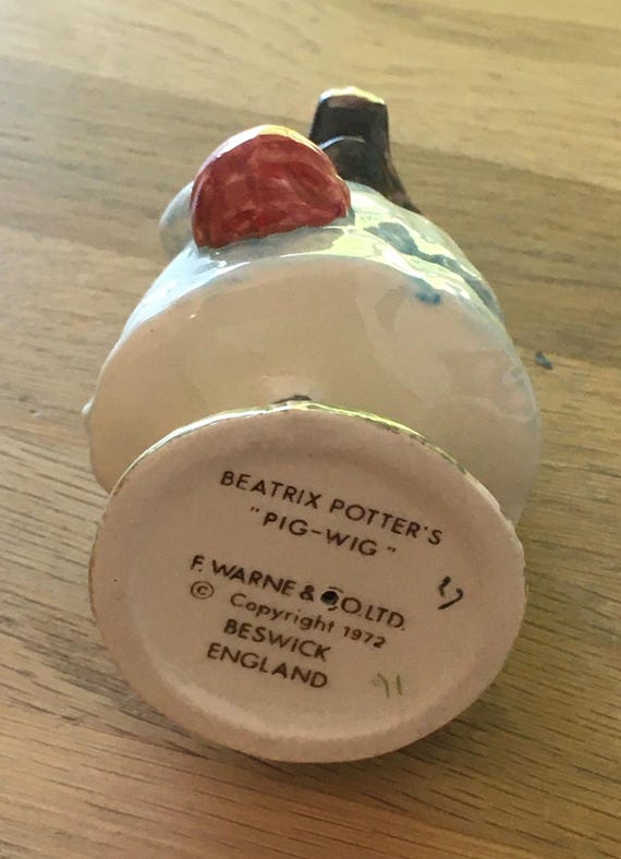 Vintage Beswick Pig Wig Figurine, Beatrix Potter BP-3B, 1972 - Etsy
