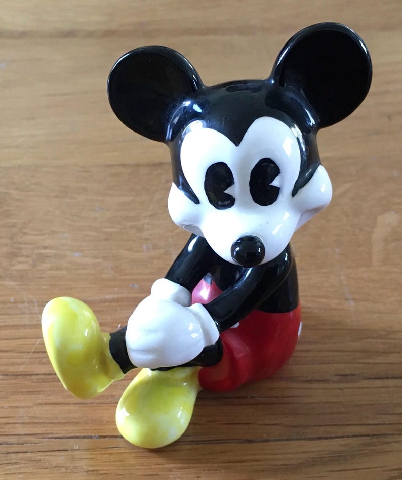 Vintage Walt Disney Productions Mickey Minnie Mouse Figurines Collectible Disneyland Disney Enthusiast Giftware Mickey Mouse #2