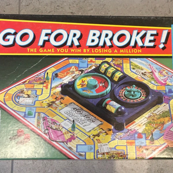 Vintage Retro 1990s Go For Broke Board Game, MB Games, 1993 Edition