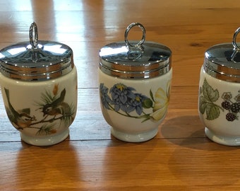 Vintage Royal Worcester Egg Coddler, Woodland Birds & Fruit Design