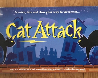 Vintage Retro Jon Self CAT ATTACK Fun Family Board Game by Boardroom Productions 2001 Complete - Cards still sealed -  Never played with