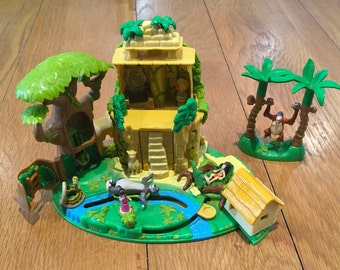 Rare Retro Vintage Disney’s The Jungle Book Polly Pocket Playset 1998 Mowgli Baloo Ashanti Kaa King Louie Complete