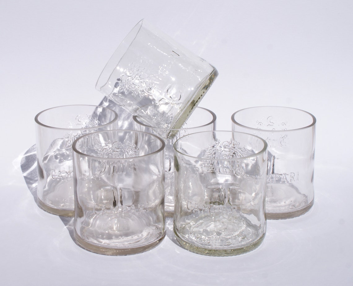 6 CAMPARI HANDMADE GLASSES Campari Bottle Glasses Etsy UK