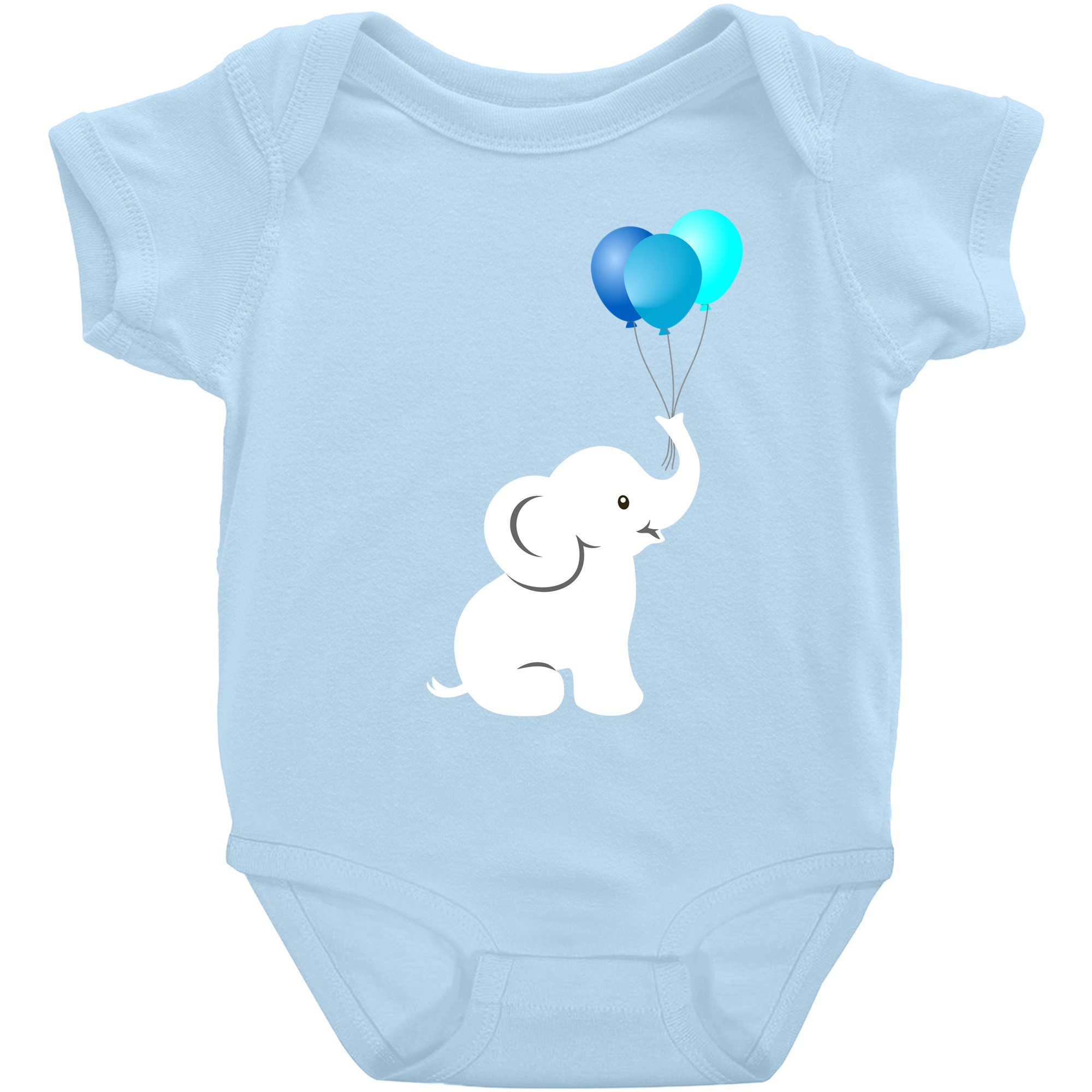 Baby Boy Bodysuit, Infant Boy Clothes Baby Elephant, Safari Animals