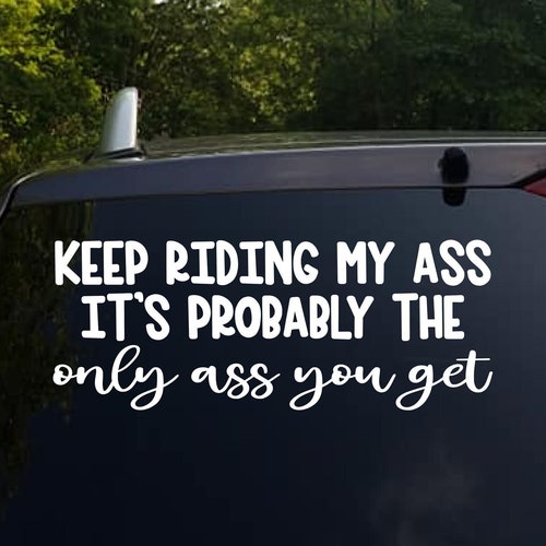 BACK OFF Funny Warning Bumper Sticker - 4x4 Glossy White Vinyl Decal For Car Window, Tailgater JDM Style By 3M, Made In Canada-181336