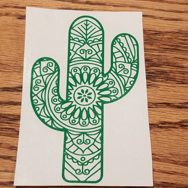 Cactus Car Decal Cactus Decal Cactus Mendala Decal Cactus Etsy