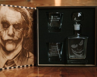 Whiskey Decanter Set, Whiskey Glasses, Personalized glasses