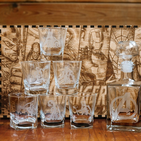 Whiskey Decanter Set, Personalized glasses