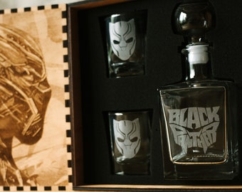 Whiskey decanter set, personalized glasses, Halloween gift idea
