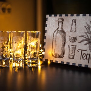 Personalized Shot Glasses, Tequila Glasses, Custom Glasses for Him, Gift For Him, Gift for Her, Christmas Gift, Bestman Gift, Shot Glasses