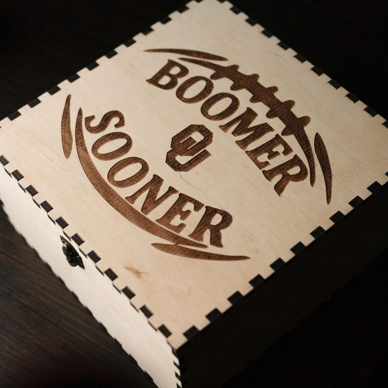 Sooner Box Boomer Sooner Whiskey Decanter Glasses Set, OU - Etsy