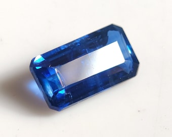 KYANITE GEMSTONE RECTANGLE Shape 1.70Ct Perfect Ring Size Natural Blue Kyanite Gemstone Faceted Making Loose Kyanite Gemstone mm Size 10X5X3