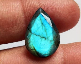 NATURAL LABRADORITE GEMSTONE Pear Shape 13Ct High Quality Blue Fire Labradorite Loose Gemstone Faceted Labradorite Jewelry Making 20X14X9MM