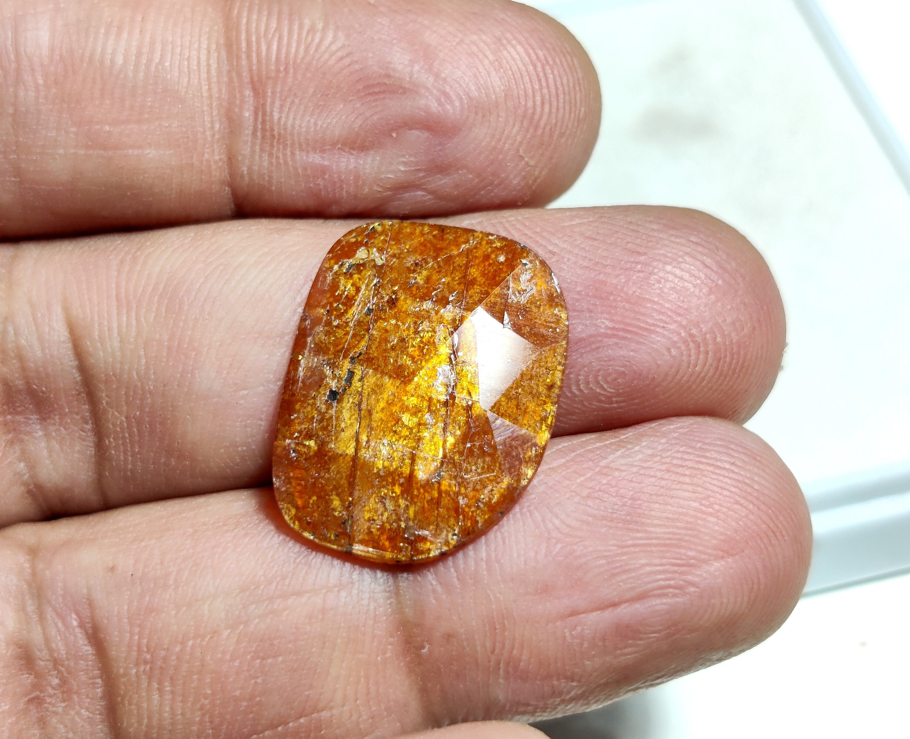 NATURAL ORANGE KYANITE Gemstone Faceted Fancy Shape 11Ct Great Etsy