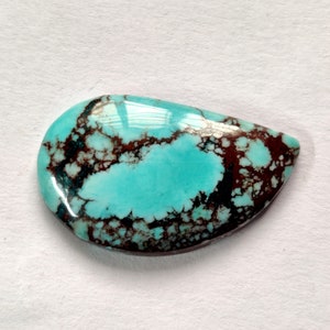 GOOD QUALITY TURQUOISE Gemstone 41Ct Natural Magnesite Turquoise Gemstone Smooth Cabochon Turquoise Pendant Size Jewelry Making Size 31X18X5 zdjęcie 2