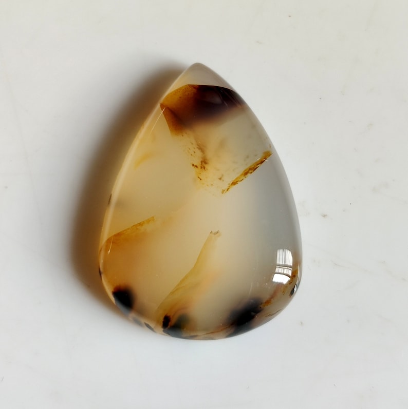 MONTANA AGATE GEMSTONE 24Ct Natural Montana Agate Smooth Cabochon Pear Shape Perfect Pendant Size Montana Agate Loose Gemstone 27x19x6MM