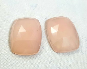 Natural Chalcedony Gemstone Faceted Fancy Shape 34 Ct Rose Color Chalcedony Loose Gemstone Perfect Earring Size Chalcedony 21x16x6MM
