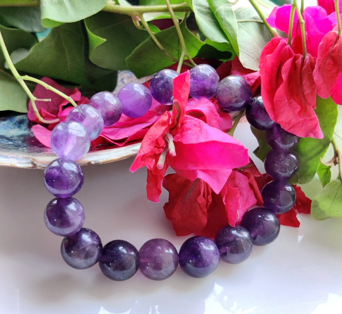 NATURAL AMETHYST BEADED Bracelet Jewelry 120ct High Quality Etsy UK