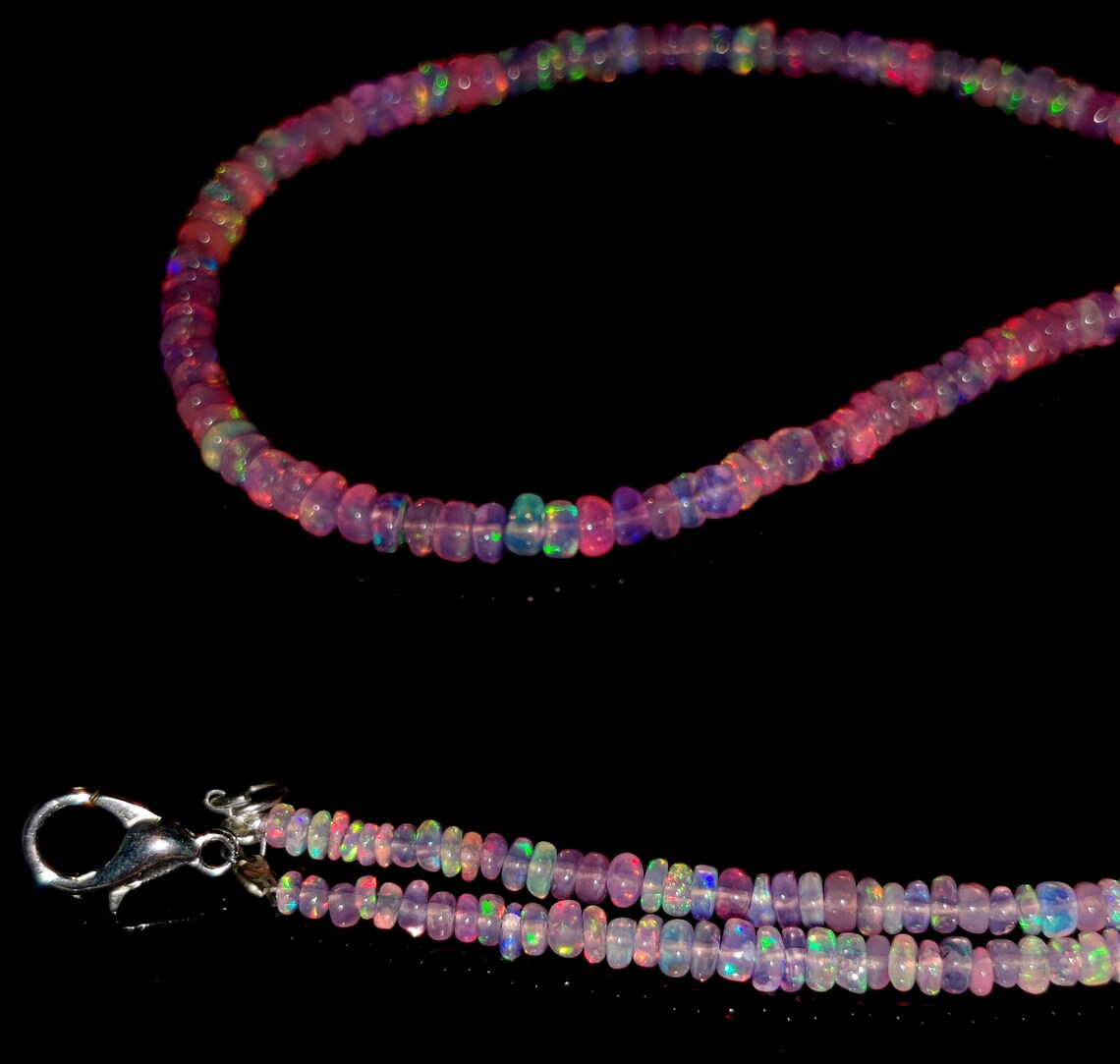 Opal Beaded Necklace Gemstone Ct High Quality Natural Etsy