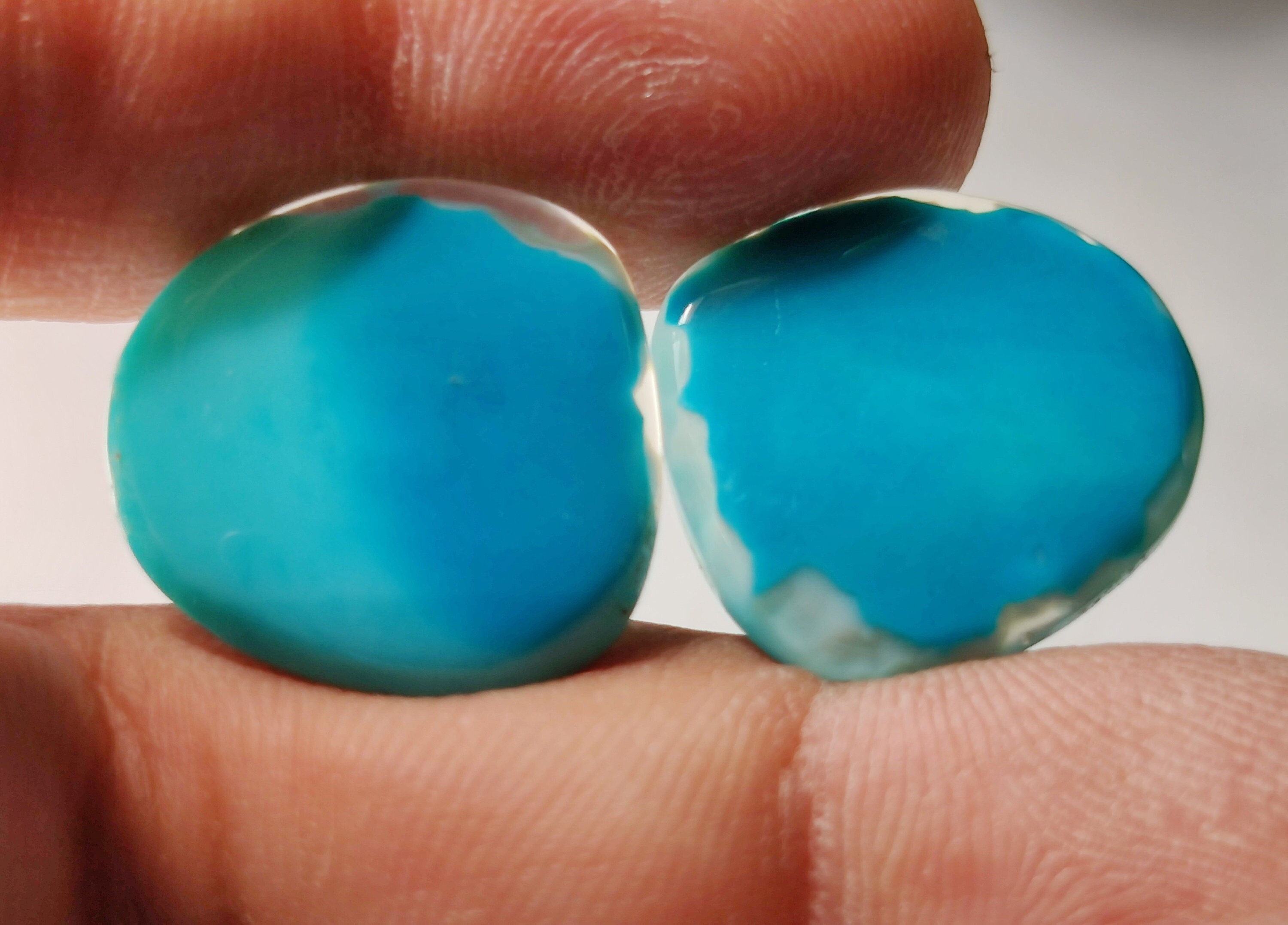 BLUE ONYX GEMSTONE 21Carat Natural Onyx Cabochon Pair Set Etsy